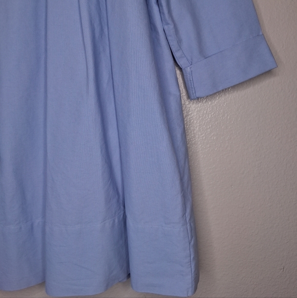 Tuckernuck Luella Mini Dress Sky Blue Pleated Cotton Pockets Summer Size Large - Picture 13 of 16